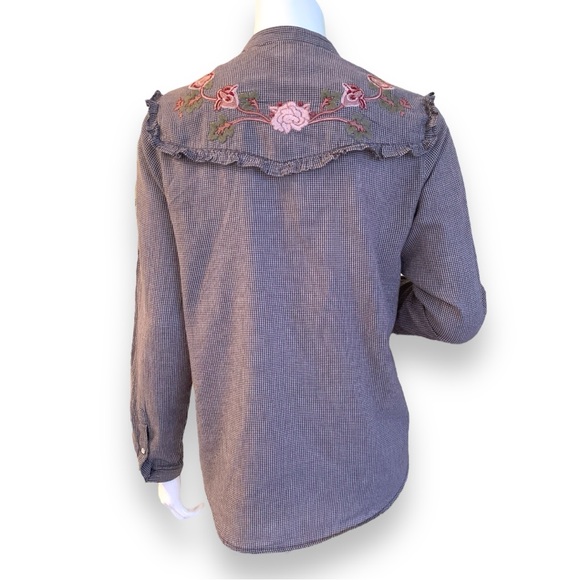 LUCKY BRAND WESTERN COWGIRL COTTON EMBROIDERED SHIRT. WOMEN’S SIZE MEDIUM - Picture 2 of 9